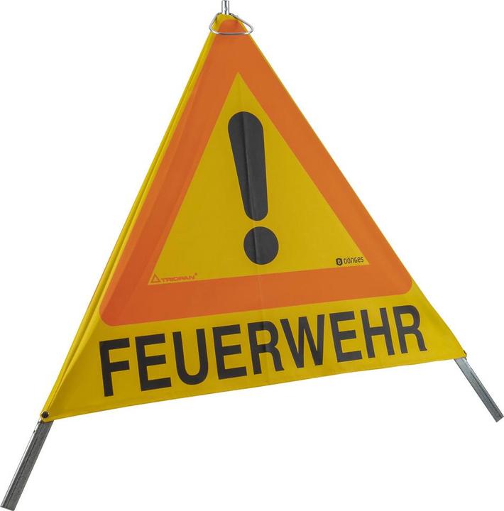 Produktbild Triopan Faltsignal, 3x Feuerwehr, gelb, tagesleuchtend, 90 cm