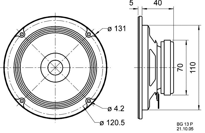 Actual product image Visaton Full range loudspeaker BG 13 P,8 Ohm