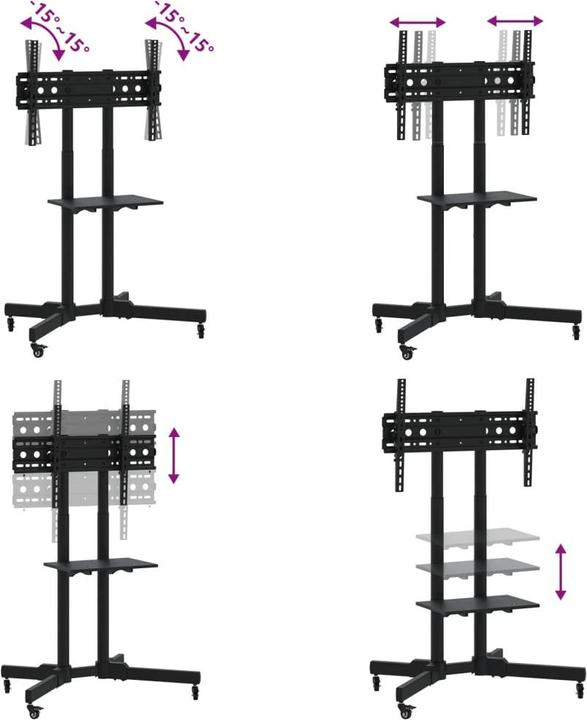 Image du produit VidaXL Support TV avec roulettes (Universel, 70", 50 kg)