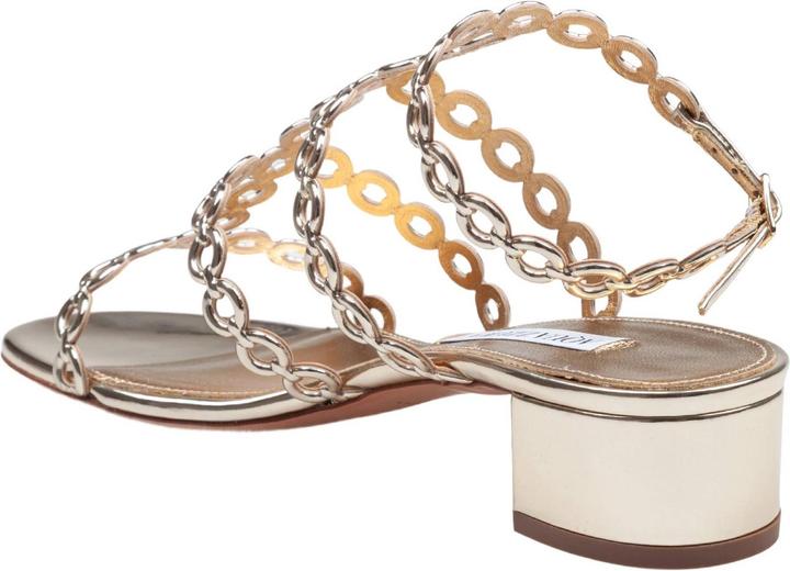 Produktbild Aquazzura Aquazzurra infinity chain ​​35 sandal in mirrored leather, gold color (37)