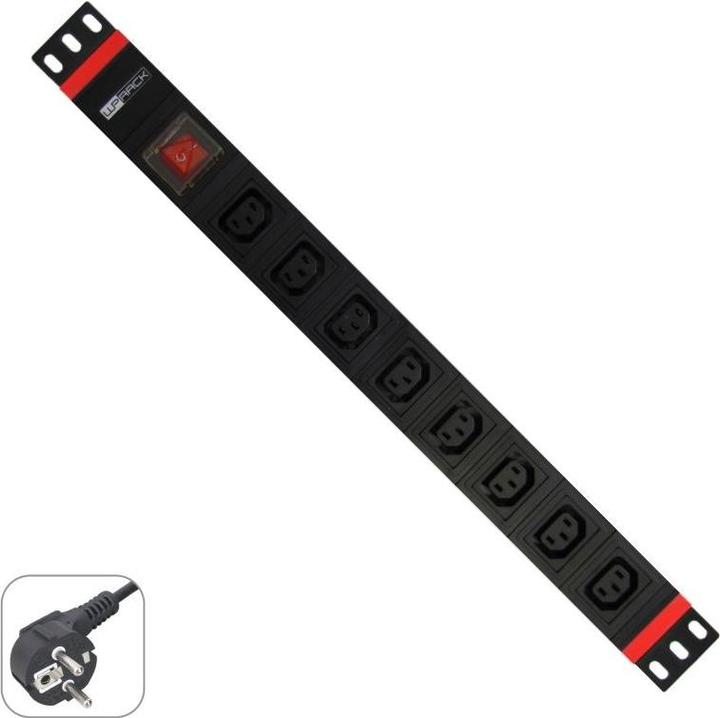 Actual product image Wp WPN-PDU-G05-08 extension cords and power strips 2 m 8 socket(s) AC Black (2 m, C13)