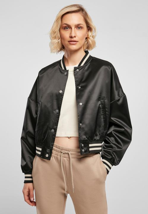 Actual product image Urban Classics Ladies Short Oversized Satin College Jacket (5XL)