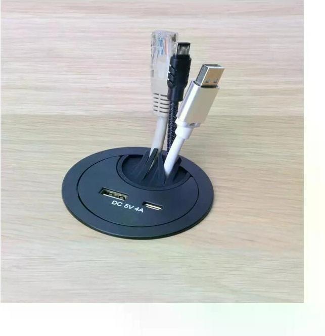 Immagine prodotto Max Hauri Passaggio del cavo Office Line con caricatore USB/A e USB/C