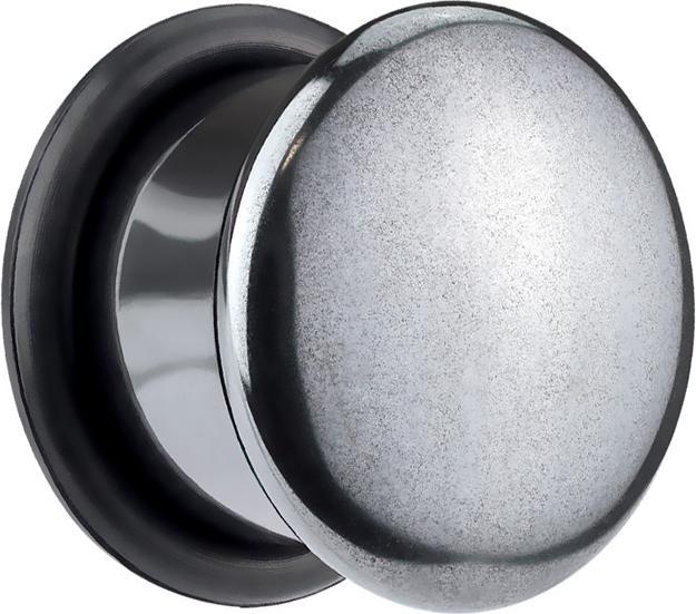 Star Piercing Flared Plug aus Hämatit Stein mit O-Ring (ohne Messing, Mineralisch)