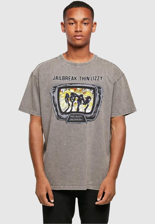 Actual product image Merchcode Thin Lizzy - Jailbreak Acid Washed Oversize Tee - 160119 (XL)