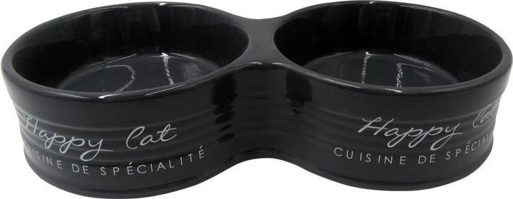 EBI Duvo+ Double Food Bowl Stone Happy Cat (0.26 l)