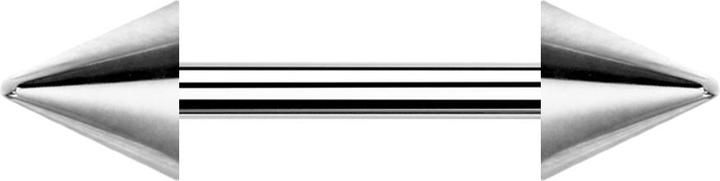 Star Piercing Barbell silber mit zwei Cones (Chirurgenstahl 316L)