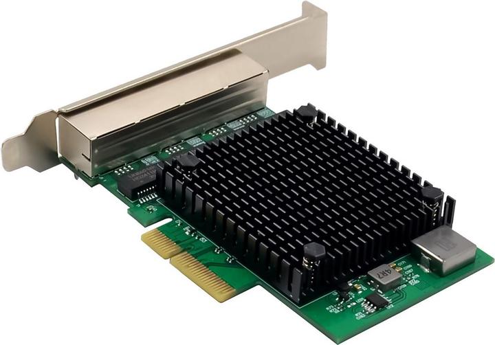 Actual product image InLine Quad Gigabit network card, 4x RJ45 2.5Gb/s, PCIe x4, incl. low profile slot bracket (PCIe)