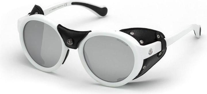 Immagine prodotto Moncler Occhiali da Sole Bianco Nero Pelle Grigio Argento Specchiato