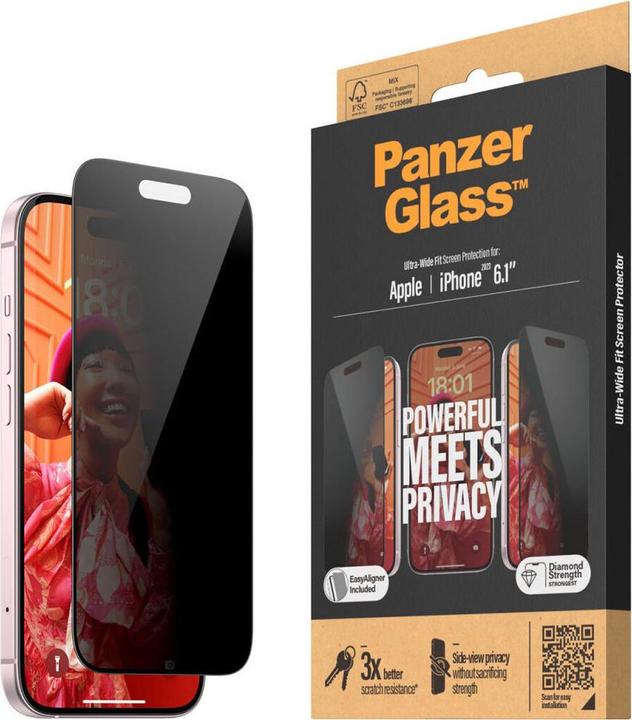 Image du produit PanzerGlass Protecteur d'écran Ultra-Wide Fit w. EasyAlig. (1 pièce(s), Apple iPhone 15)