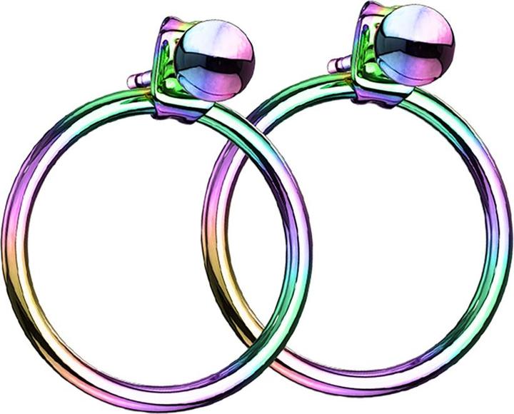 Star Piercing Ohrring farbig mit Kugel Anhänger Ring (ohne Messing, Chirurgenstahl 316L)