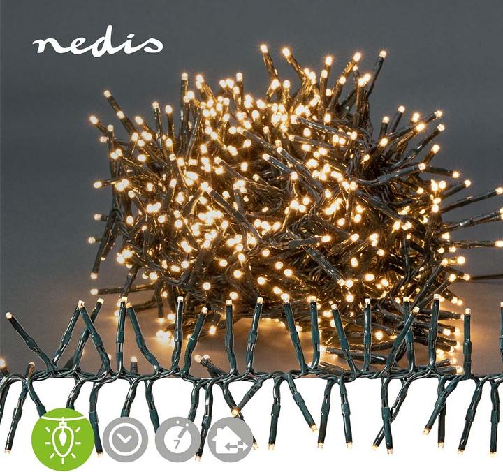 Produktbild Nedis Dekorative Lichter | Cluster | 768 LED's Warmweiss | 5.60 m | Lichteffekte: 7 | Innen- und Aus (8.60 m)