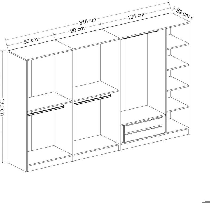 Immagine prodotto Hanah Home Kaley (315 x 52 x 190 cm)