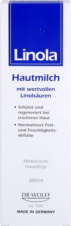 Nährwerte und Zutaten Linola Hautmilch (Körpermilch, 200 ml)