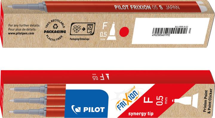 Actual product image Pilot FriXion Refill Point Set Set of 3 (Refill, Red, 0.25 mm)