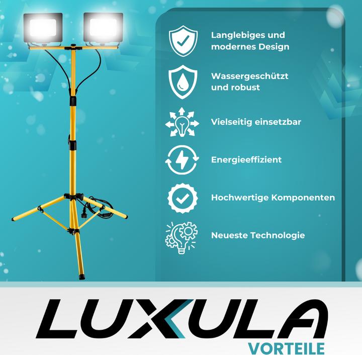 Actual product image Luxula LED construction spotlight with tripod (10000 lm, IP65)