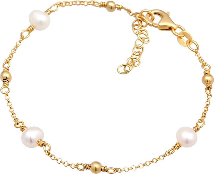 Immagine prodotto Elli Bracciale catena piselli perle d'acqua dolce coltivate argento 925 (16 cm, Argento 925)