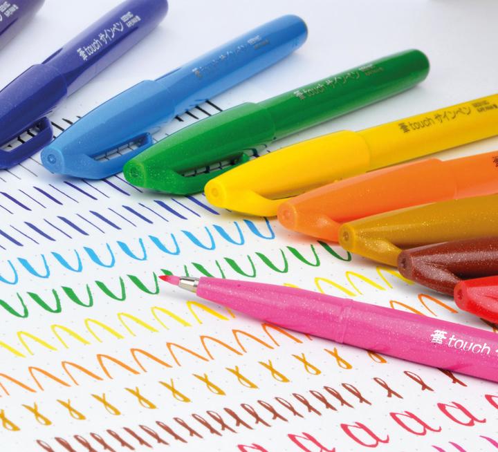 Immagine prodotto Pentel Penna a pennello per insegne (Arancione corallo, 1 x)
