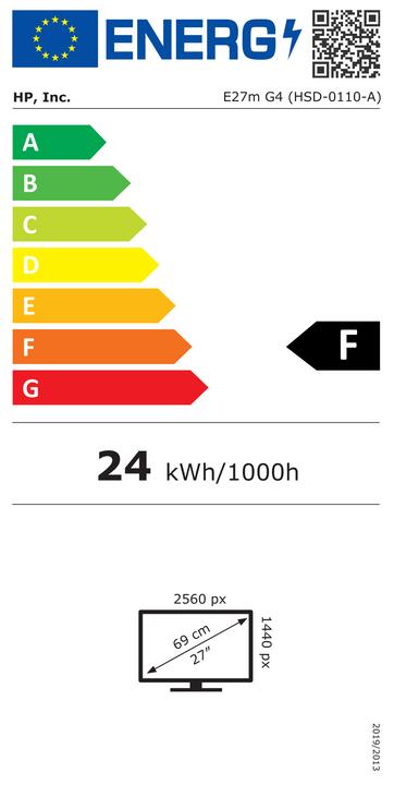 Energielabel HP E27m G4 (2560 x 1440 pixels, 27")