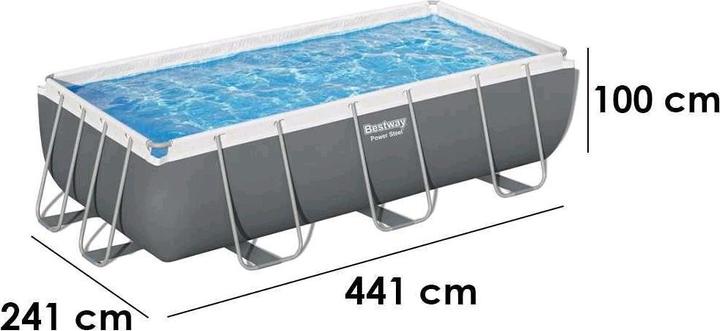 Produktbild Bestway Power Steel Frame Pool Set mit Filterpumpe 404 x 201 x 100 cm (404 x 201 x 100 cm)