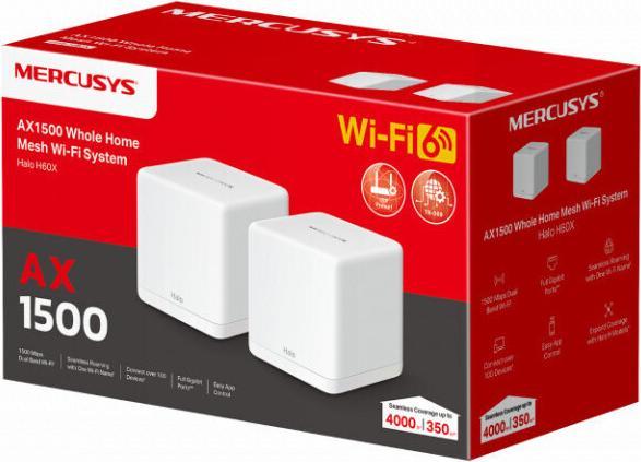 Actual product image Mercusys Halo H60X(2-pack) AX1500 Home Mesh WiFi6 system