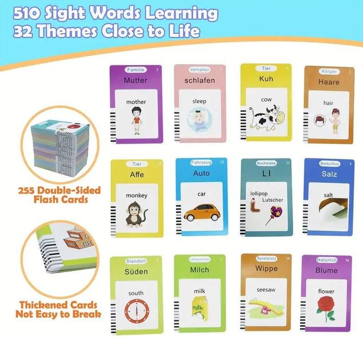 Produktbild Cbx Sprechende Flash-Karten, 510 Wörter auf deutsch und englisch, Bildungsspiel (Englisch, Deutsch)