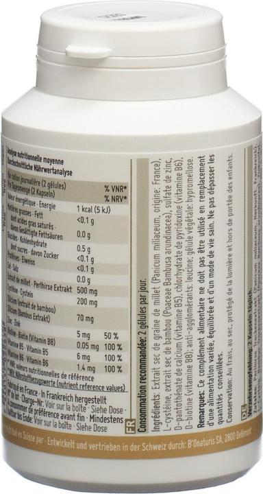 Nutritional values and ingredients B'Onaturis Millet plus (120 Piece, Capsules, 110 g)