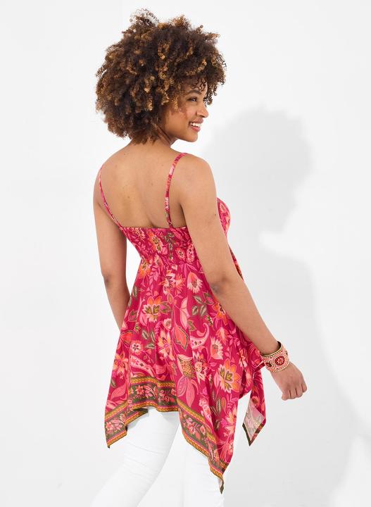 Actual product image Joe Browns Floral Shirred Waist Asymmetric Hem Top