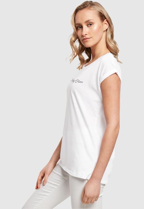 Actual product image Merchcode Ladies Pretty Flowers - Extended Shoulder Tee - 116879 (XXL)