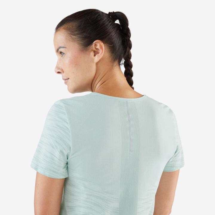 Produktbild Kiprun Laufshirt kurzarm Trailrunning Damen nahtlos - Run 500 Comfort grün (L)