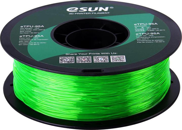 Immagine prodotto eSUN Filamento 3D eTPU-95A 1,75mm Tr. Verde 1kg (TPU, 1.75 mm, 1000 g, Blu)