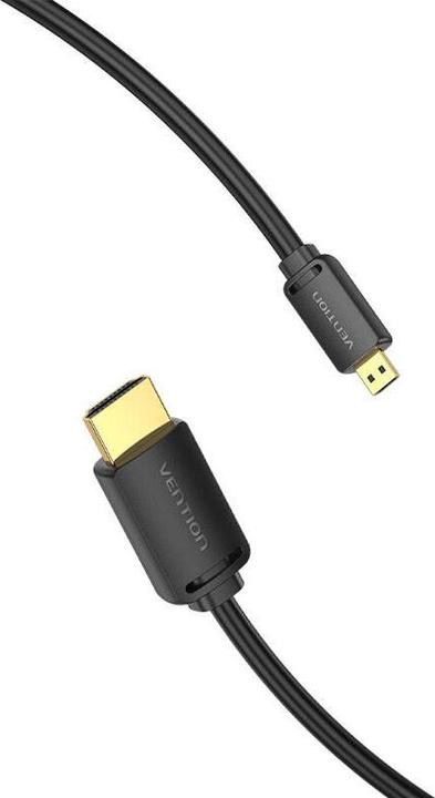 Actual product image Vention HDMI-D Male to HDMI-A Male 4K HD Cable 2m AGIBH (Black) (2 m, HDMI)