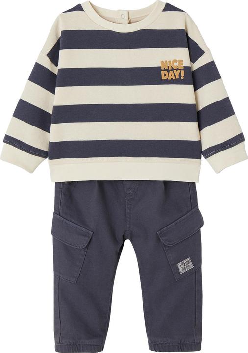Immagine prodotto Vertbaudet Set bambino: felpa a righe e pantaloni cargo (68)