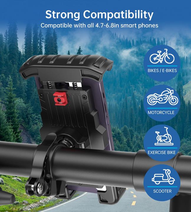 Produktbild Choetech H067 verstellbarer Fahrradhalter – schwarz