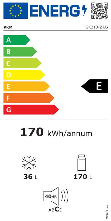 Energie-Label PKM Kühl-Gefrier-Kombination GK210-2 LB (206 l)