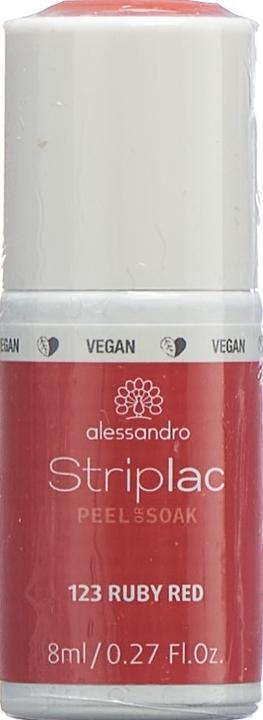 Actual product image Alessandro Striplac Peel or Soak Ruby Red 8 ml (123 Ruby Red, Peelable nail polish)