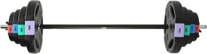 Immagine prodotto One Bilanciere dritto con pesi intercambiabili GSPO40 (17-57-027) piastre composite 42 kg Nero (2 x 20 kg)