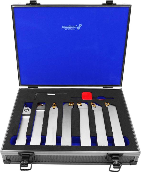 Produktbild Paulimot Drehmeissel-Set mit Wendeplatten, vernickelt, 20 mm, 7-teilig