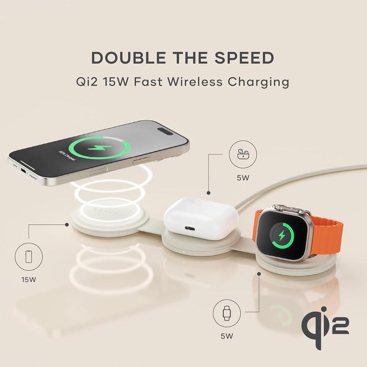 Produktbild Satechi OntheGo 3-in-1 Wireless Charger mit Qi2 (15 W)