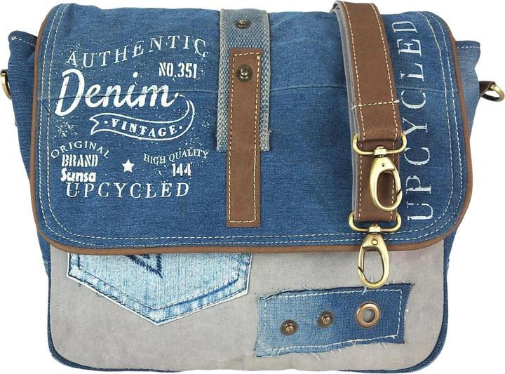 Sunsa Jeanstasche Schultertasche Handtasche Schule Upcycling No.62