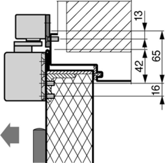 Actual product image Dormakaba Mounting plate set for slide rails G-SR flat (Room door, Entrance door, Wooden door, French window)