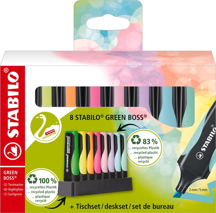 Image du produit STABILO Surligneur GREEN BOSS (Multicolore, 5 mm, 8 x)