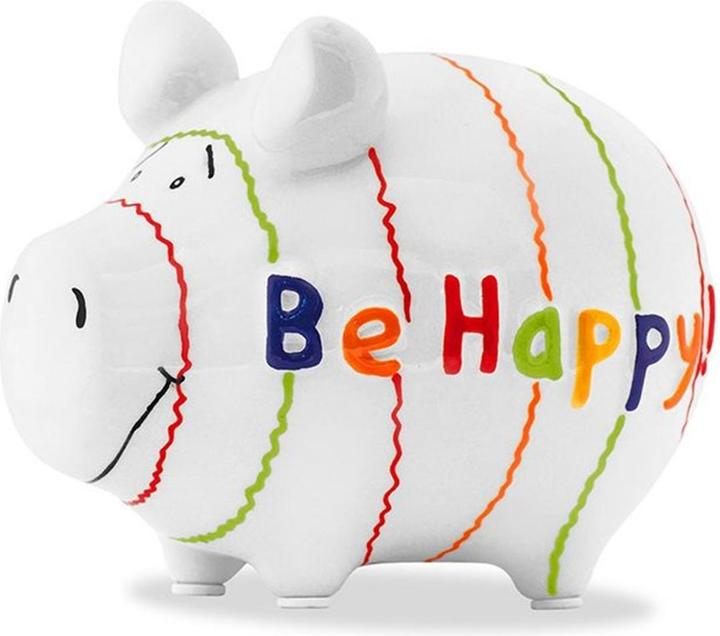 G. Wurm Spardose KCG Kleinschwein, Be Happy, aus Keramik (10 x 10 x 13 cm)