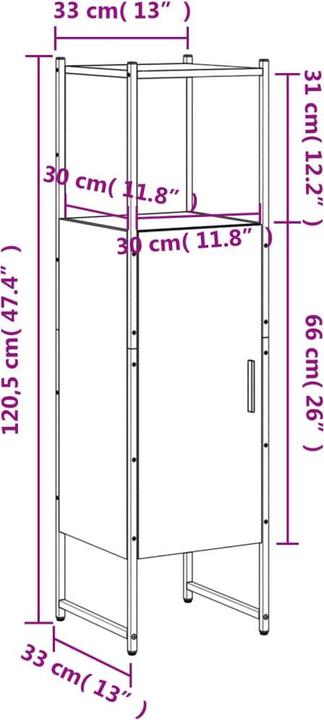 Actual product image VidaXL Bathroom cabinet (33 x 33 x 120.5 cm)