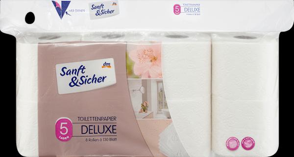 dm Sanft&Sicher Toilettenpapier Deluxe 5-lagig (8x130 Blatt)