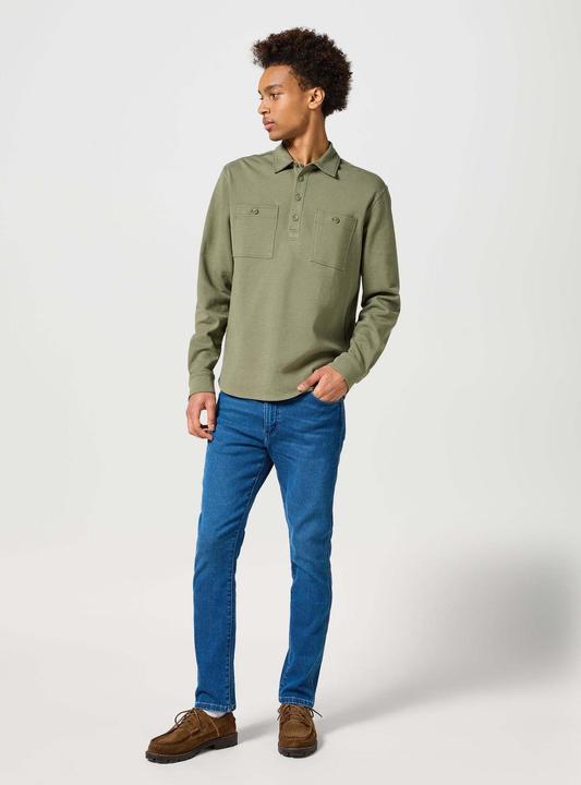 Actual product image Wrangler Long sleeve polo longsleeves Utility Polo (M)