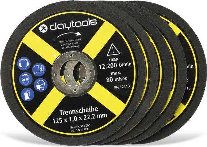 Daytools Trennscheibe Metall, 125x1,0x22,2 mm, 5 Stück
