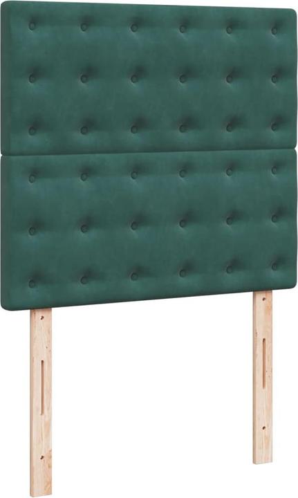Image du produit VidaXL Boxspring Lit Lit capitonné avec matelas Vert foncé 140x200cm Velours (140 x 200, 140 x 200)