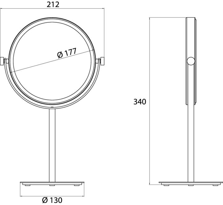 Image du produit Emco pure miroir sur pied,diamètre 177 mm, chrome, 109400116