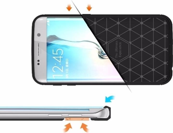 Actual product image Screenguard Samsung Galaxy S6 Edge Cover Carbon Brushed Soft TPU (Samsung Galaxy S6 Edge)